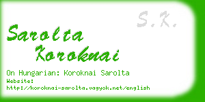 sarolta koroknai business card